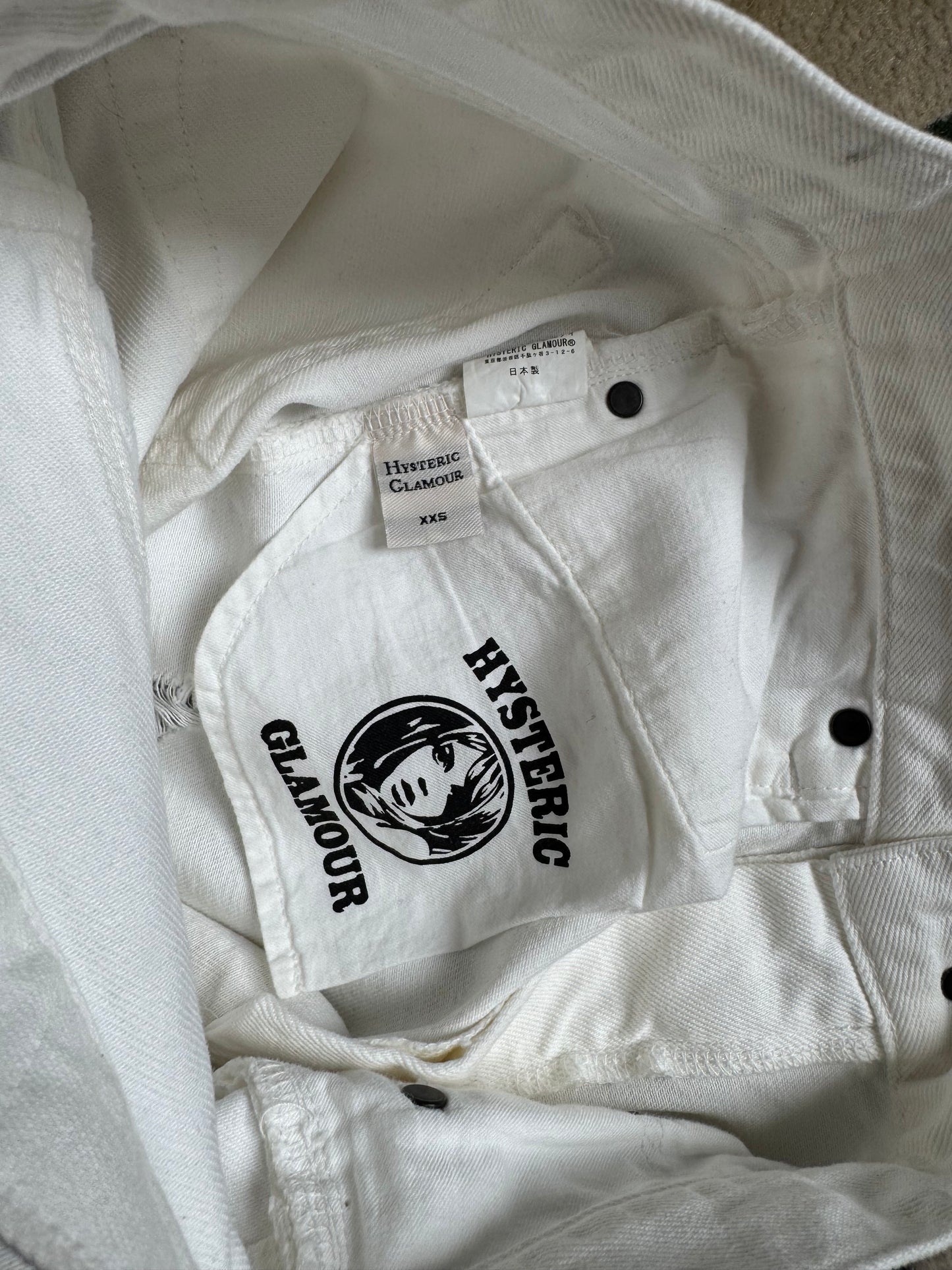 Hysteric Glamour Distressed White Denim