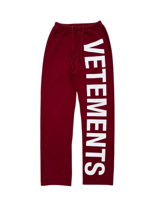 Vetements AW18 Big Logo Spellout Sweatpants
