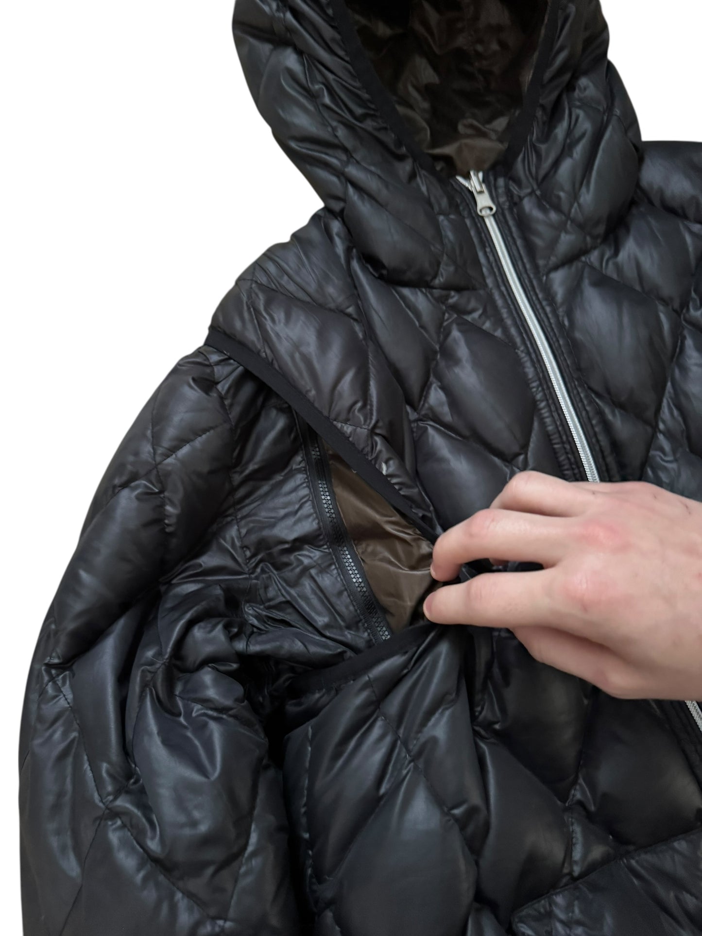 PPFM Detachable Sleeve Puffer Jacket Hoodie