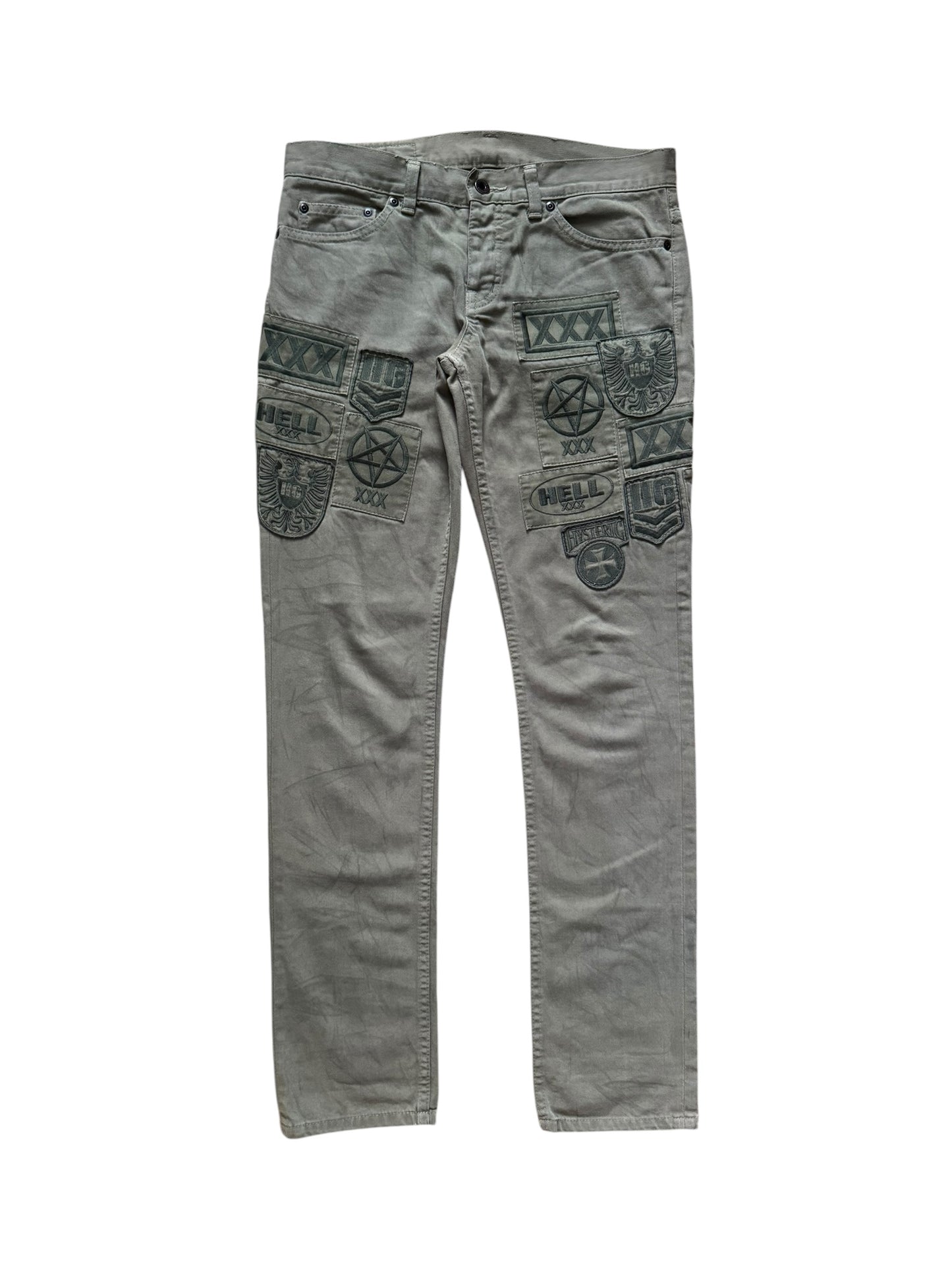 Hysteric Glamour “XXX” Patchwork Pants