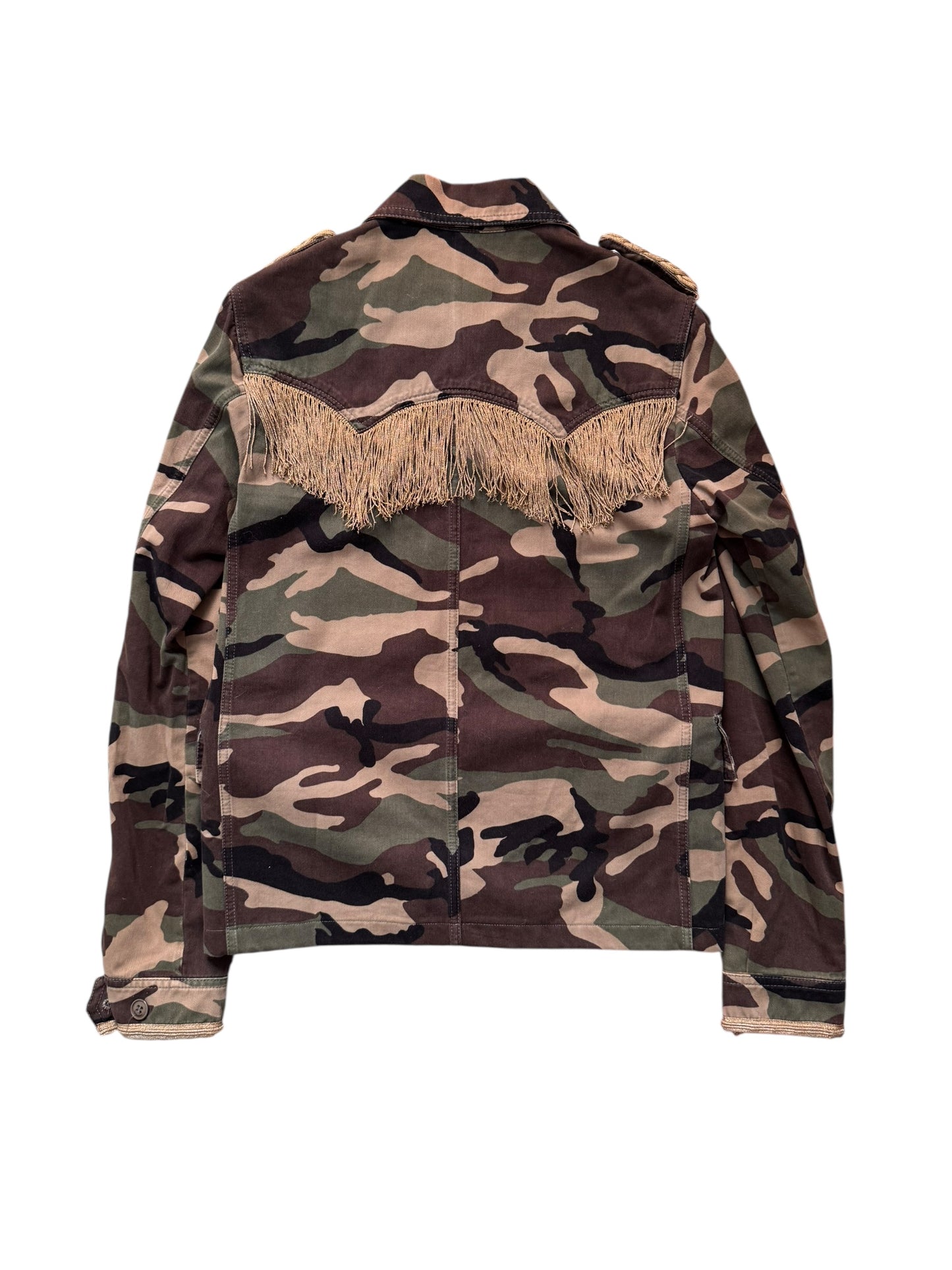 Saint Laurent Paris SS15 “Psych Rock” Military Fringed Jacket