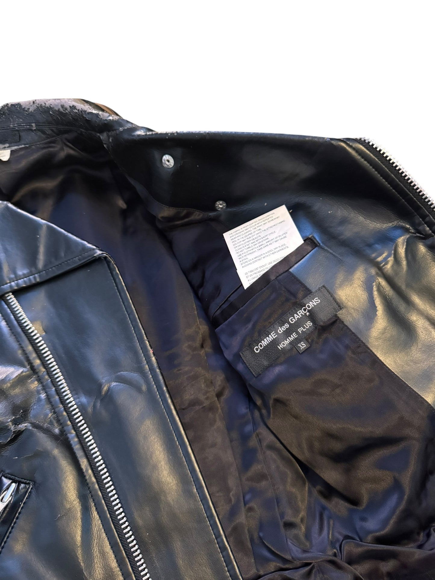 Comme Des Garçons Homme Plus AW15 Wolf Decal Biker Jacket