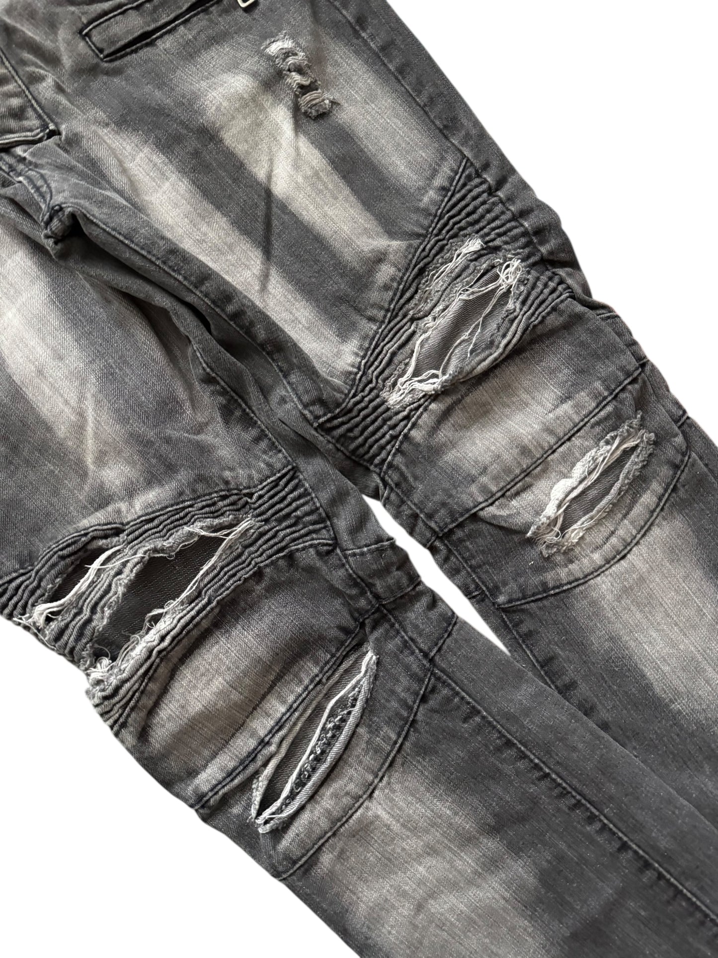Balmain Distressed Biker Moto Jeans