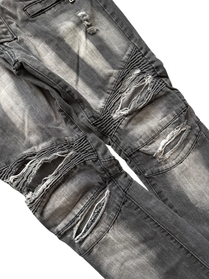 Balmain Distressed Biker Moto Jeans