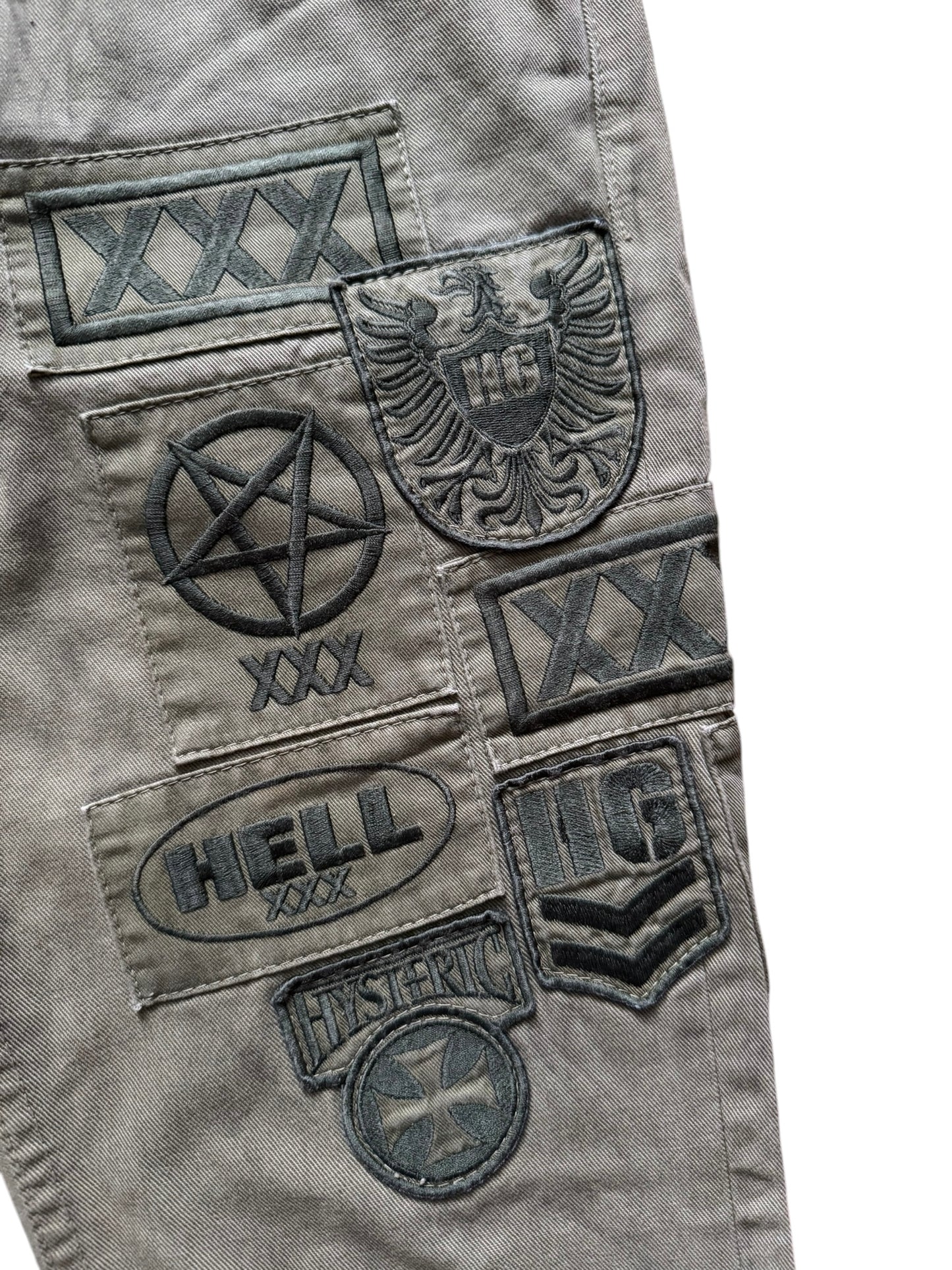 Hysteric Glamour “XXX” Patchwork Pants