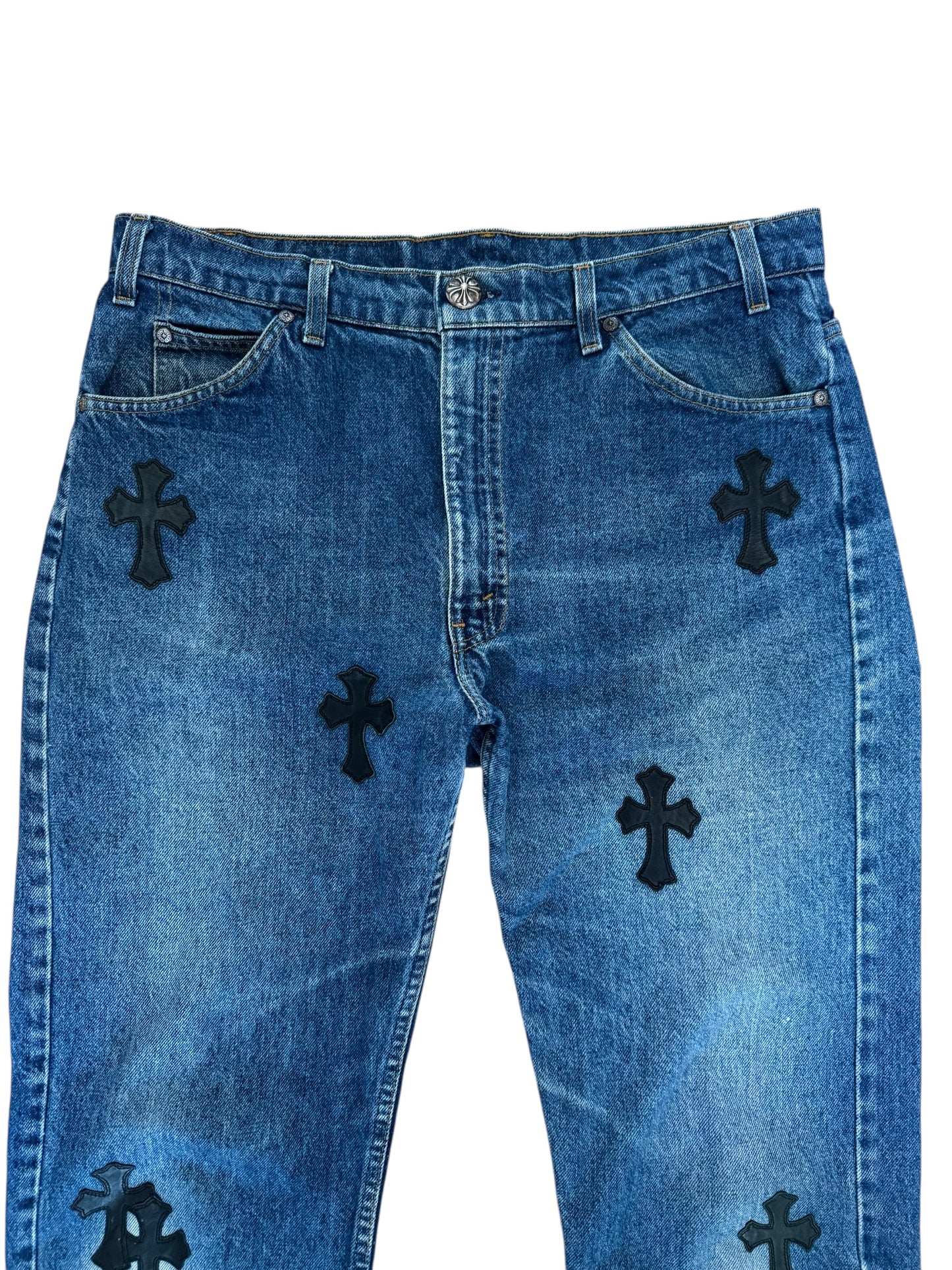 Chrome Hearts x Levis 505 Patchwork Denim