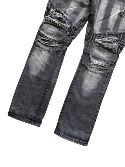 Balmain Distressed Biker Moto Jeans