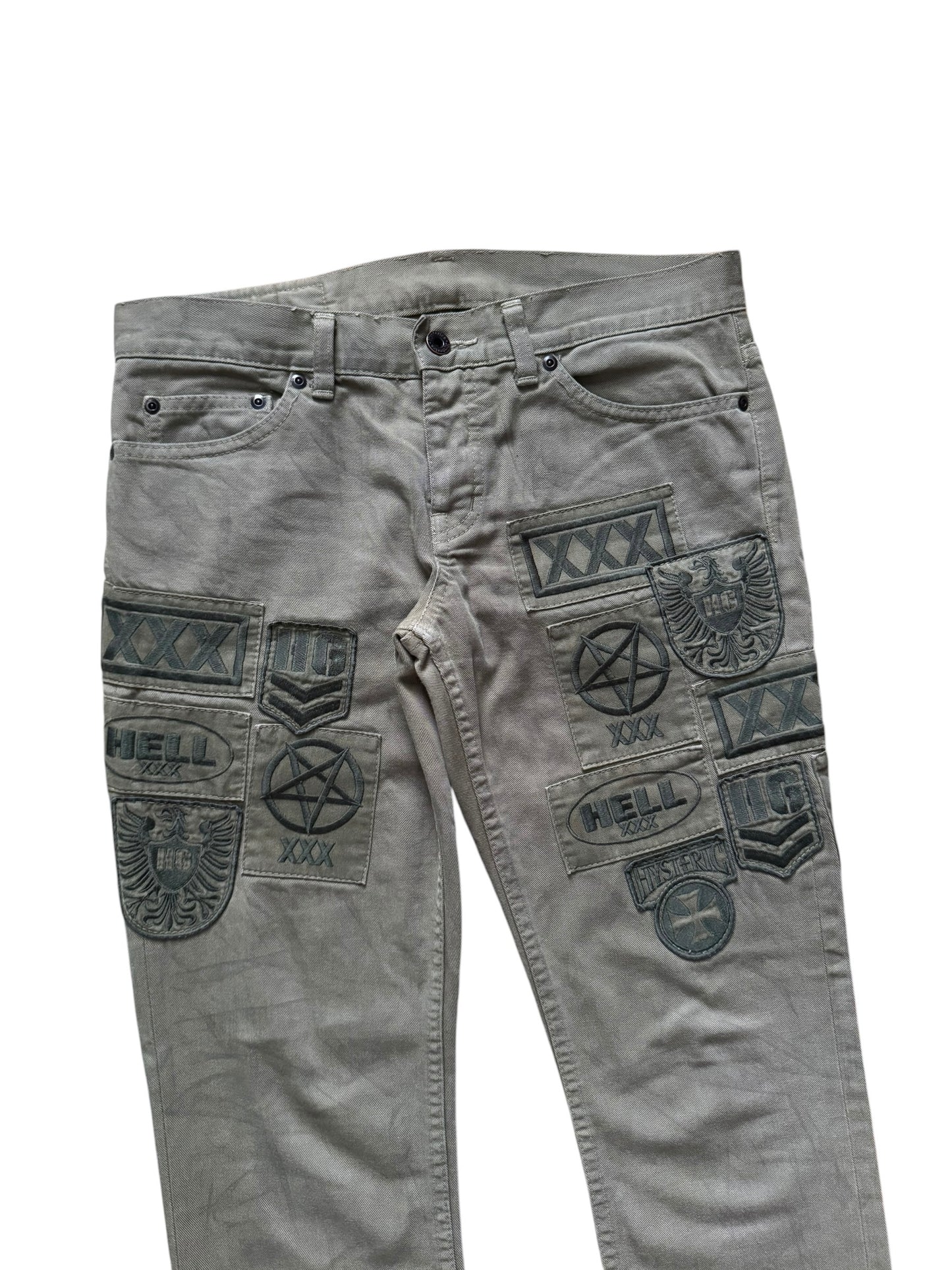 Hysteric Glamour “XXX” Patchwork Pants