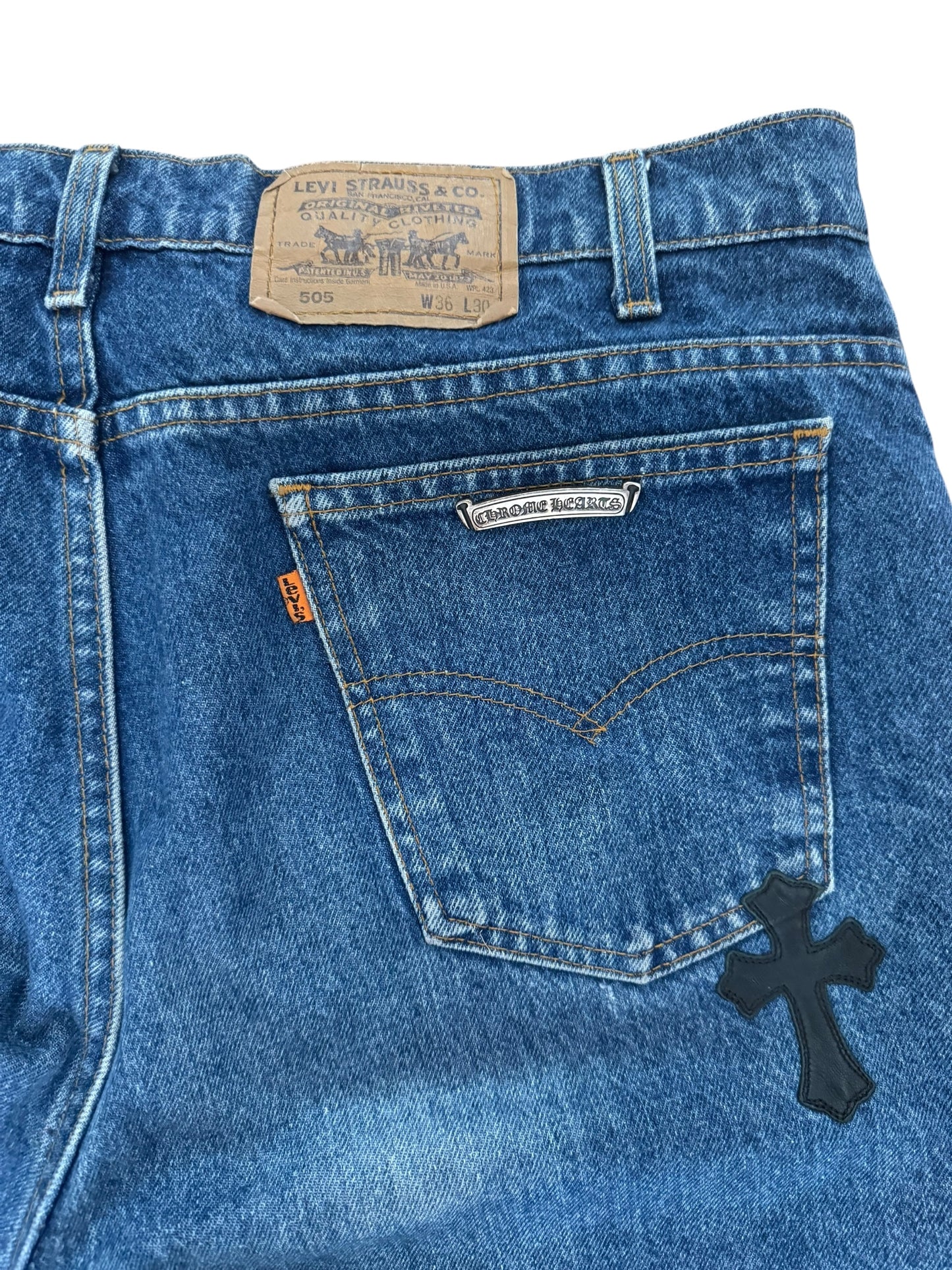 Chrome Hearts x Levis 505 Patchwork Denim