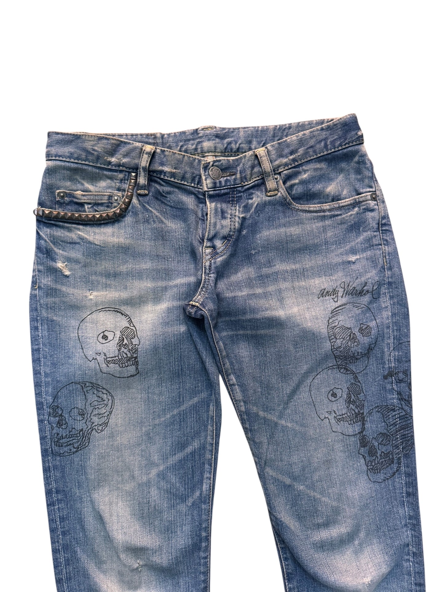 Hysteric Glamour Andy Warhol Skull Stud Denim