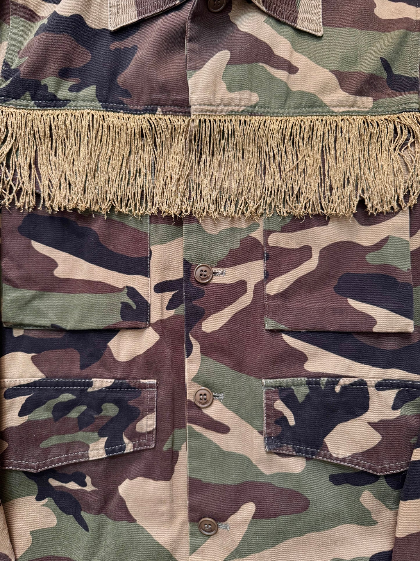 Saint Laurent Paris SS15 “Psych Rock” Military Fringed Jacket