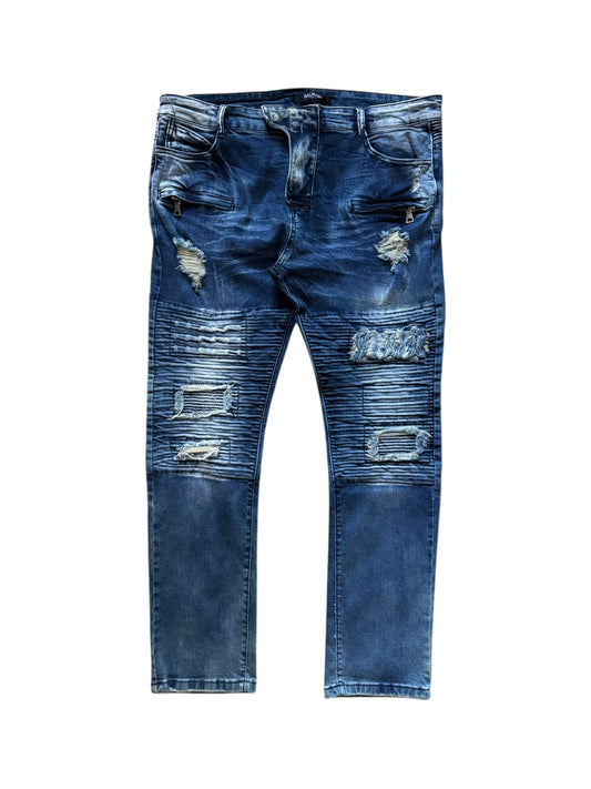 Balmain Paris Moto Biker Denim