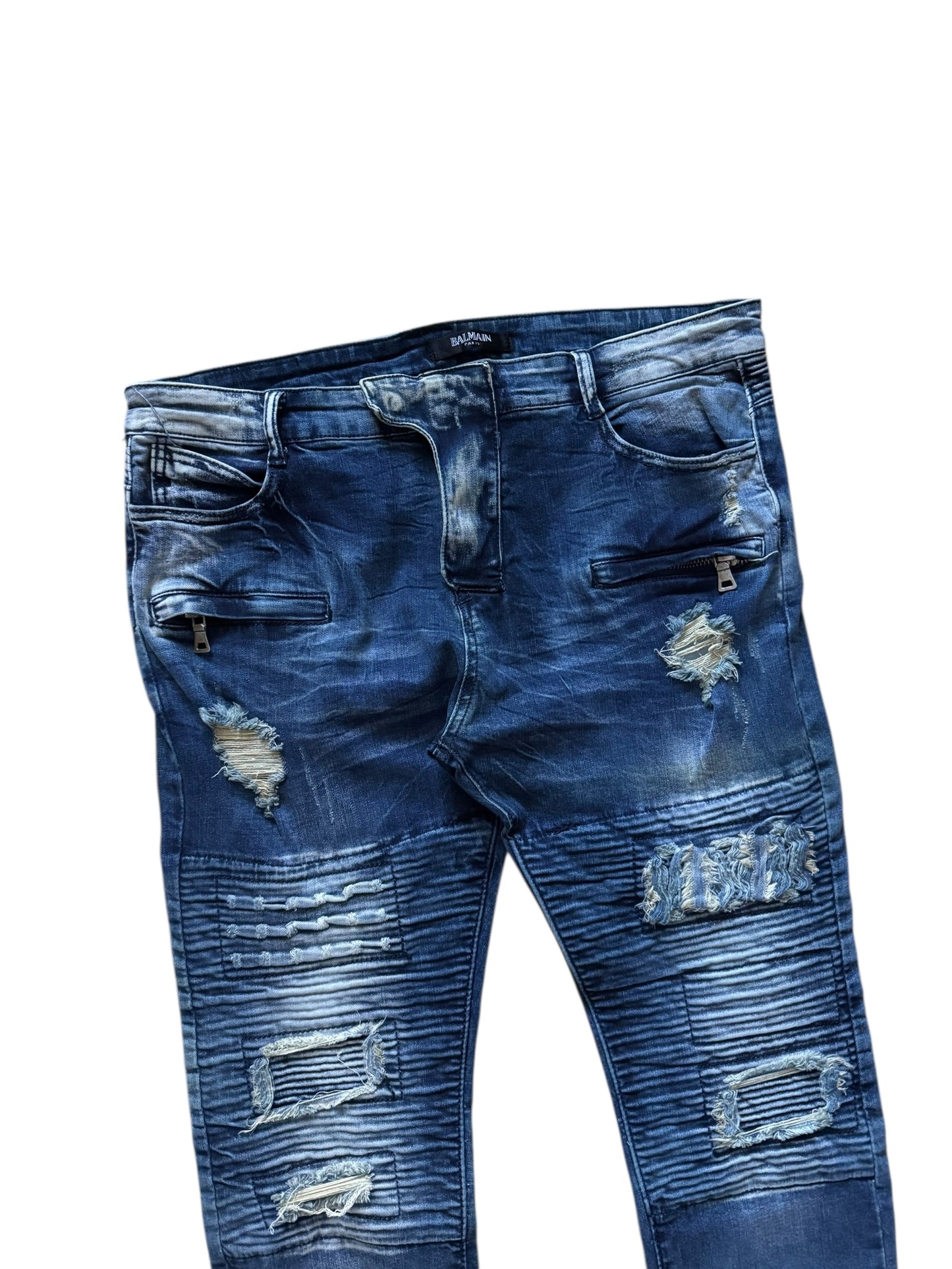 Balmain Paris Moto Biker Denim