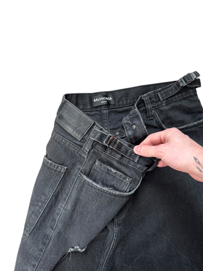 Balenciaga FW22 Black Skater Denim